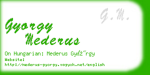 gyorgy mederus business card